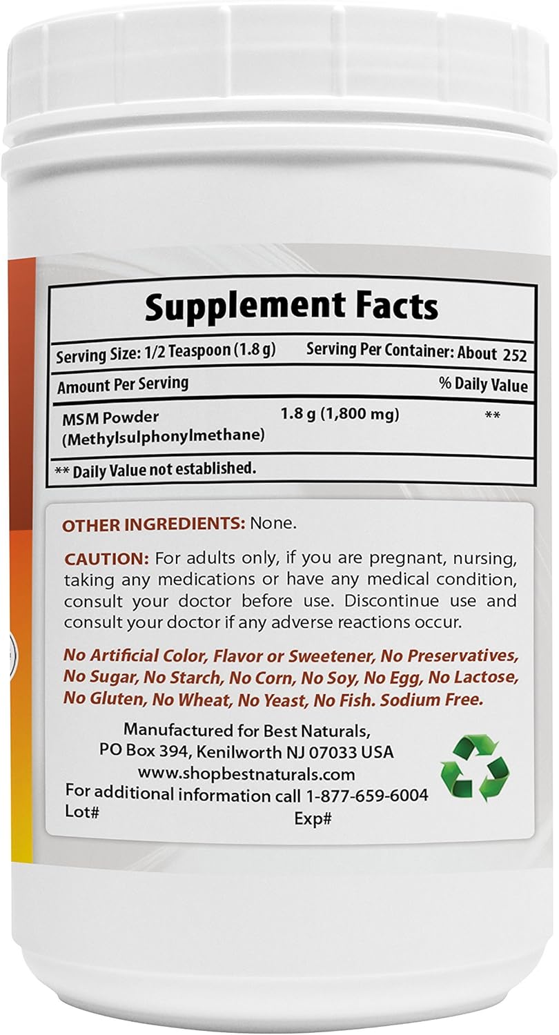 100% Pure MSM Powder - Best Naturals, 1 Pound