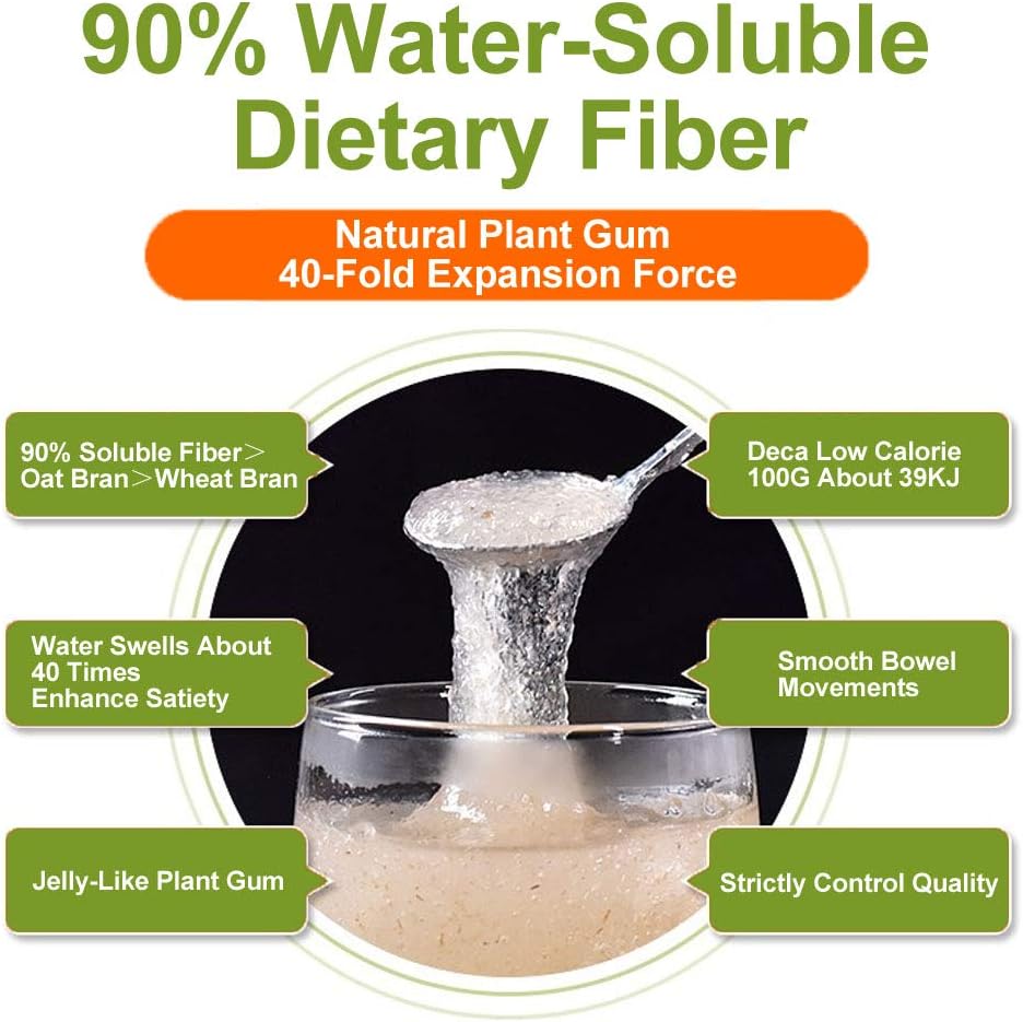 100% Pure Natural Plant Psyllium Husk and Guar Gum Powder - Organic Keto Baking & Meal Replacement Fiber Supplement - 100g/3.52oz