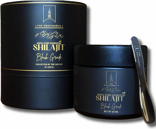 100% Pure Nepalese Himalayan Shilajit Resin - Black Grade Ayurvedic Supplement, Honey Infused - Hand-Harvested, Lab-Tested - 60g (150 Servings) - Vegan, Organic, Gluten-Free