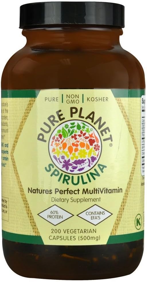 100% Pure Spirulina Capsules - 200 Count by Pure Planet