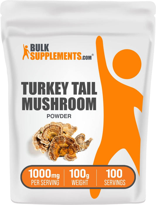 100% Pure Turkey Tail Mushroom Extract Powder - Coriolus Versicolor Extract, Vegan & Gluten Free - 1000mg per Serving - 100g (3.5 oz) - Pack of 1