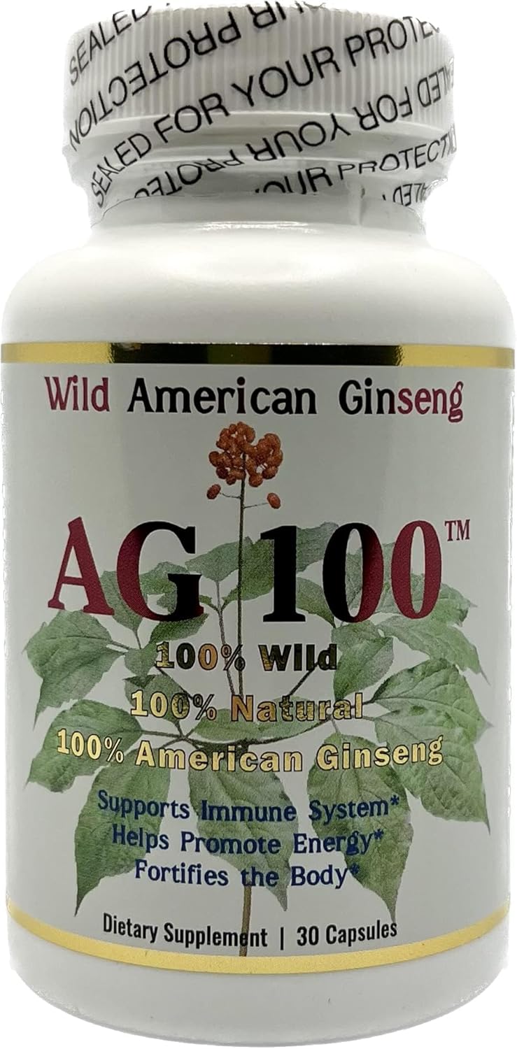 100% Pure Wild American Ginseng Capsules - AG 100