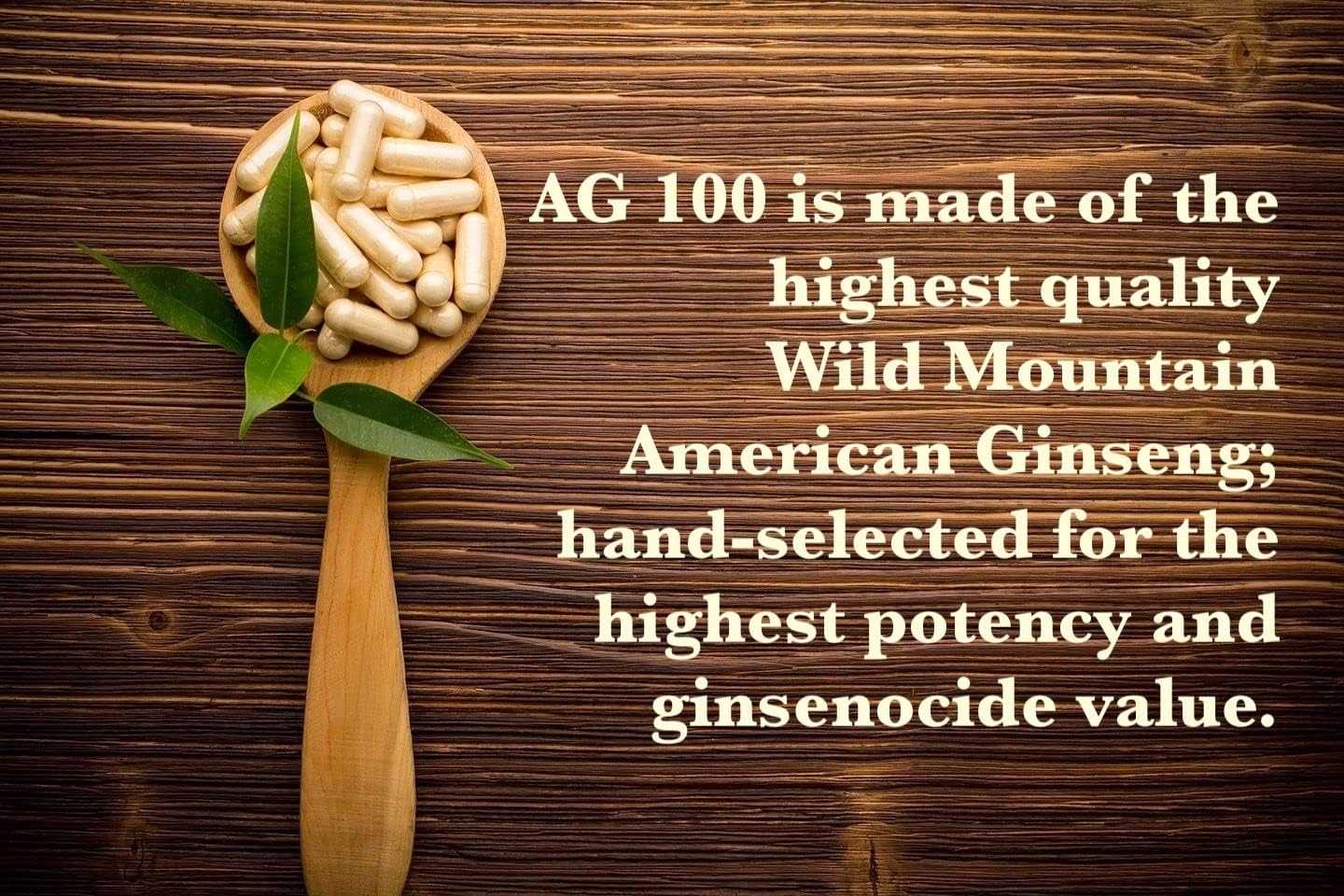 100% Pure Wild American Ginseng Capsules - AG 100