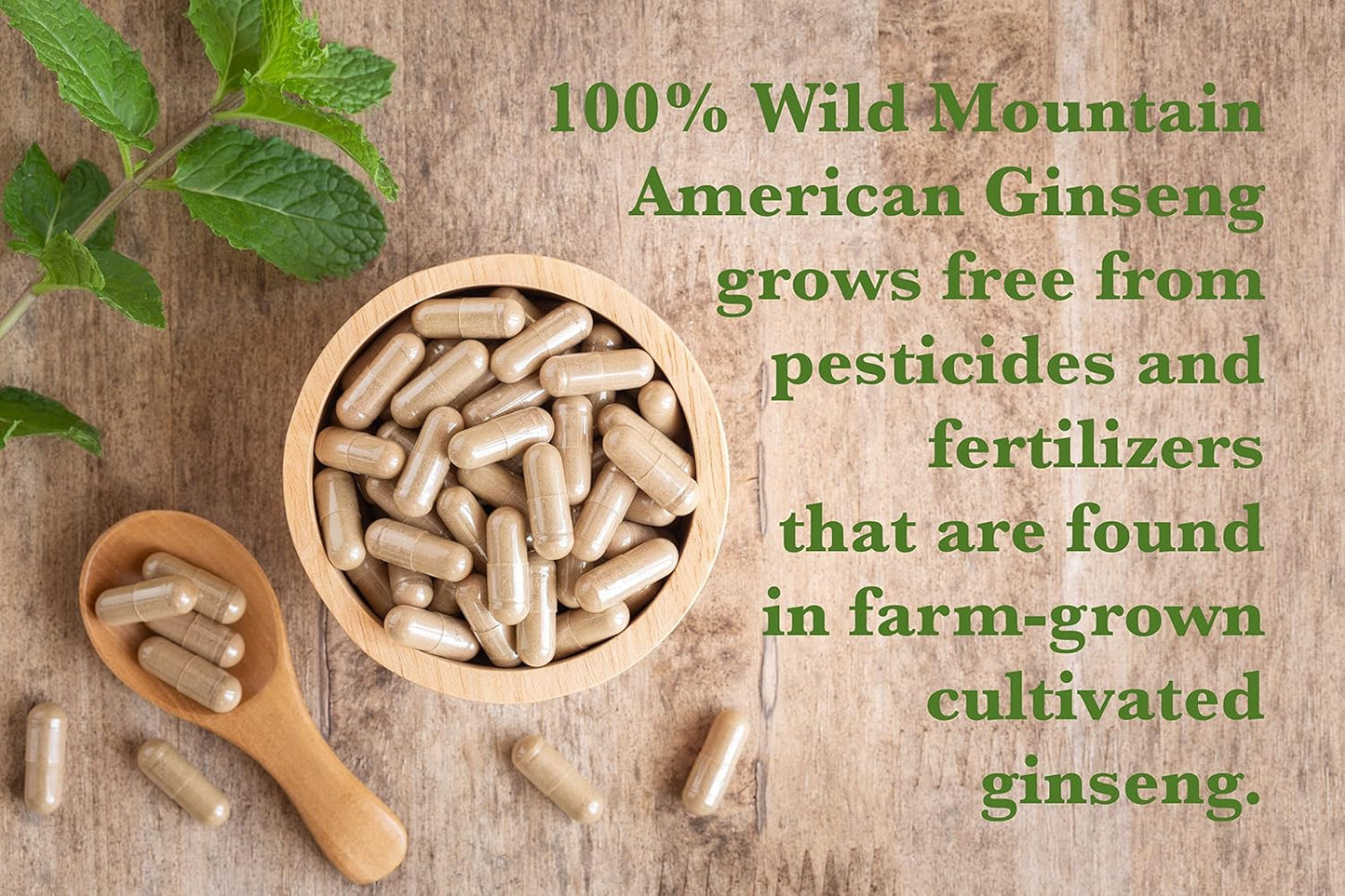 100% Pure Wild American Ginseng Capsules - AG 100