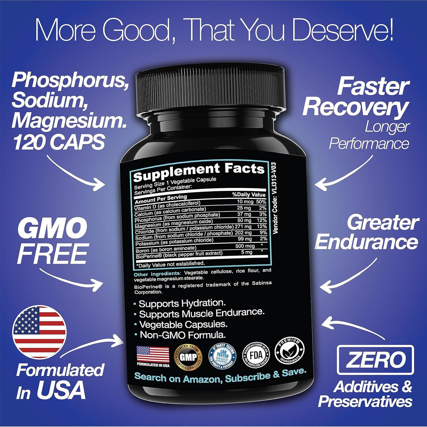 100 Rapid Rehydr8 Electrolyte Pills for Hydration, Cramping Prevention, Muscle Recovery - Easy to Swallow Capsules