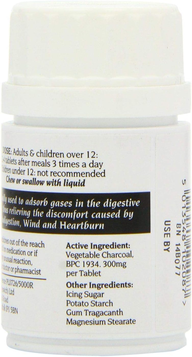 100 Tablets of Bragg Charcoal 300mg Supplement for Digestive Health and Detoxification