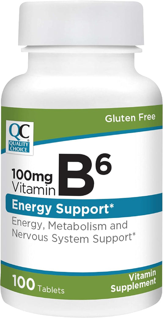 100 Tablets of Quality Choice Vitamin B6 100mg Supplement