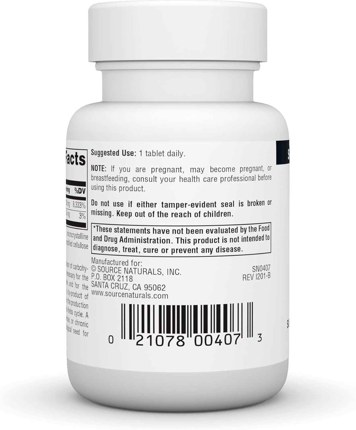 100 Tablets Source Naturals Vitamin B-1 Thiamin 100 mg for Energy Production and Support