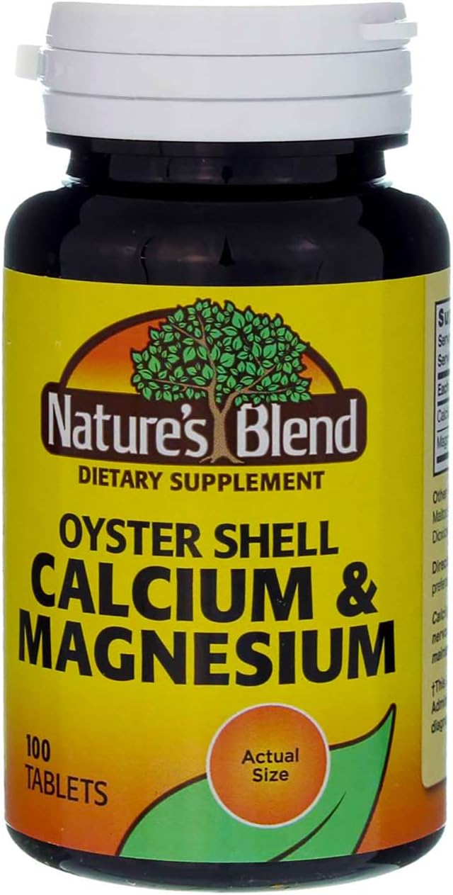 100 Tabs of Nature's Blend Oyster Shell Calcium & Magnesium Supplement
