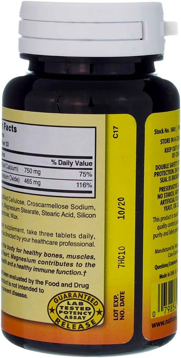 100 Tabs of Nature's Blend Oyster Shell Calcium & Magnesium Supplement