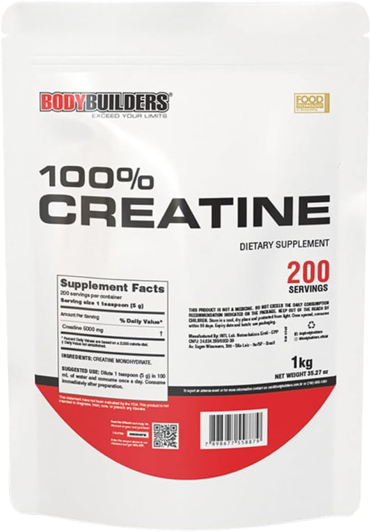 100% Unflavored Creatine Powder for Bodybuilders - 2.2lb, 200 Servings