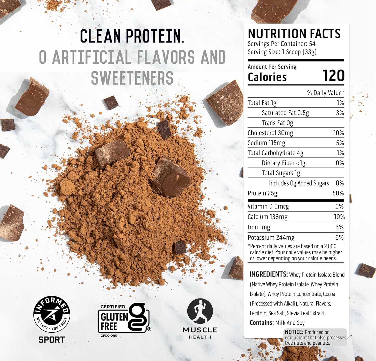 100% Whey Protein Powder, Chocolate Flavor, 4 lb + Electrolyte Hydration + Energy, Orange Mango, 40 Servings