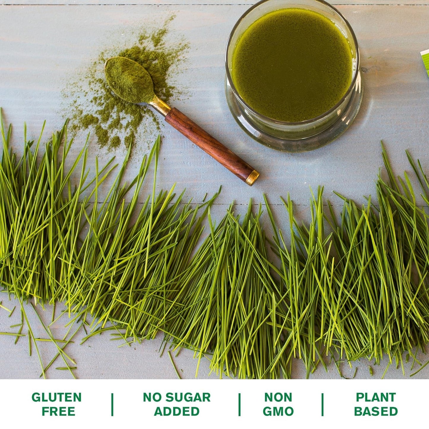 100% Whole-Leaf Wheat Grass Powder for Energy, Detox & Immunity Support - Chlorophyll-Rich Greens Powder - 100 Servings