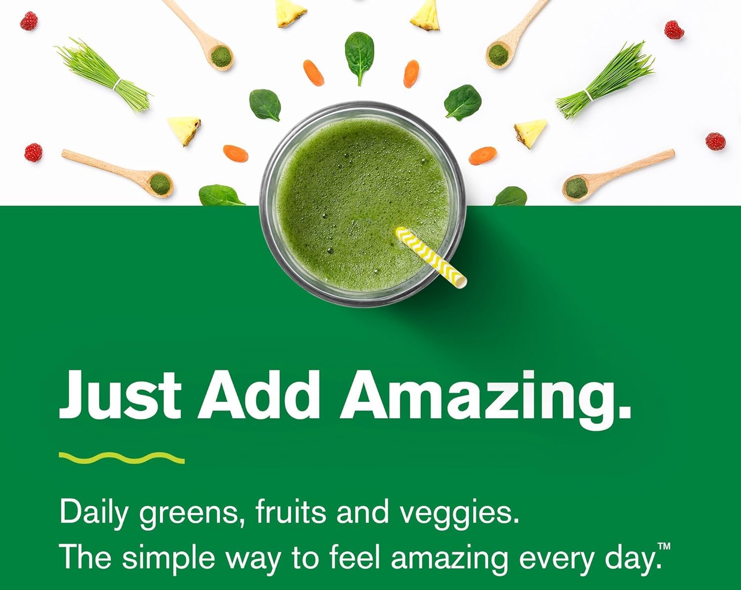 100% Whole-Leaf Wheat Grass Powder for Energy, Detox & Immunity Support - Chlorophyll-Rich Greens Powder - 100 Servings