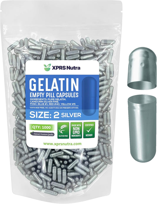 1000 Count Empty Gelatin Capsules for DIY Supplement Capsule Filling - Fillable Color Gel Caps Pills