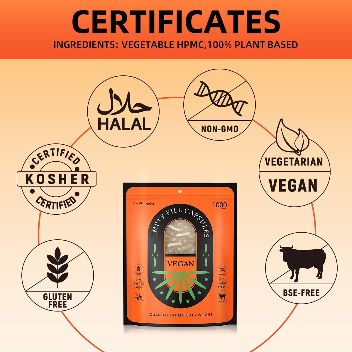 1000 Count of Size 0 Empty Gelatin Capsules in Blue and White for DIY Capsule Filling