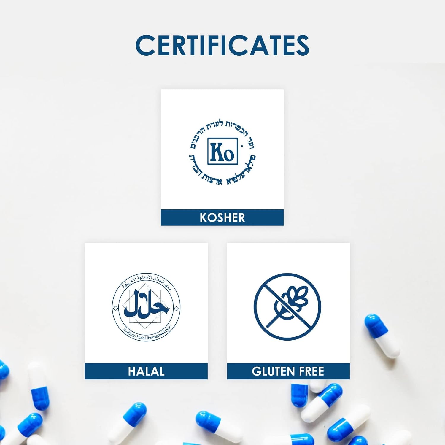 1000 Count Size 0 Capsuline Gelatin Capsules with Unique Lock Technology, Kosher Certified & Gluten Free - DIY Empty Bovine Gel Capsules - Blue/White