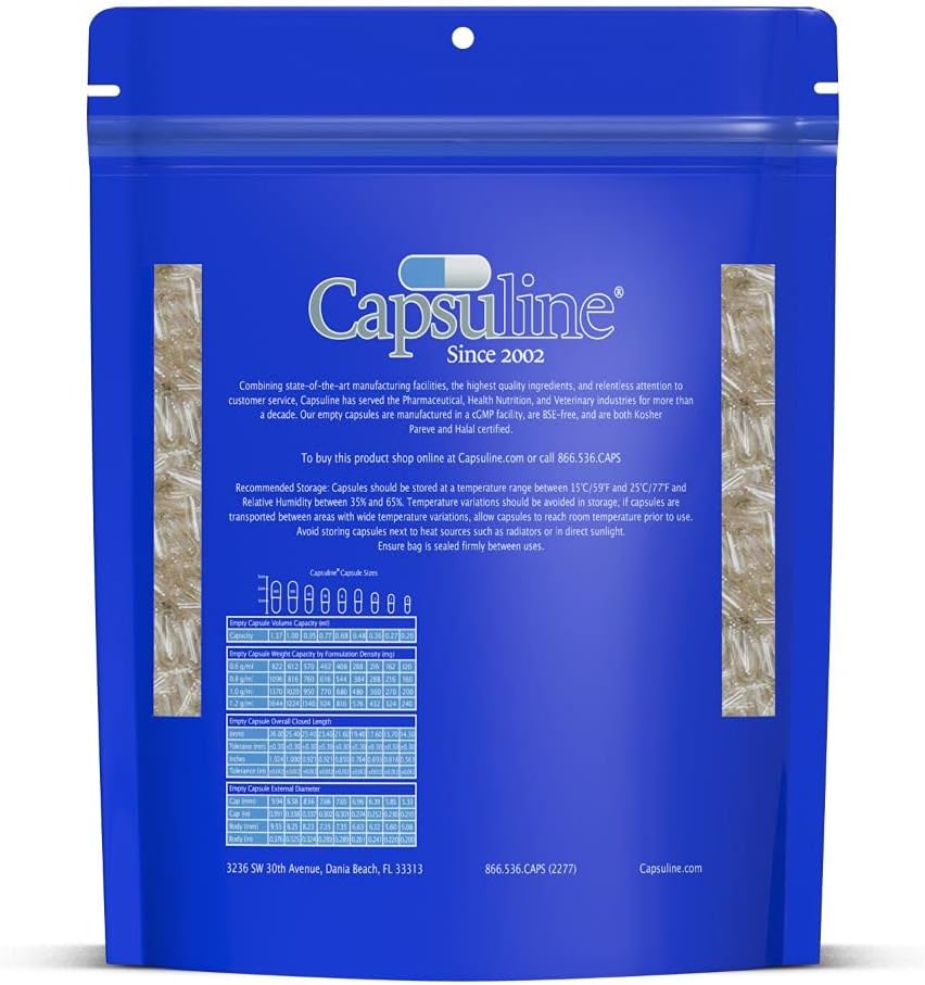 1000 Count Size 2 Clear Empty Gelatin Capsules for DIY Pill Filling - Bovine Gel Caps - Kosher, Gluten-Free, Non-GMO (Clear)