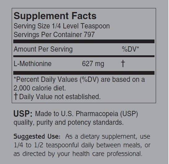 1000 Grams Anabol Naturals L-Methionine Free Form Pure Crystalline Powder Supplement