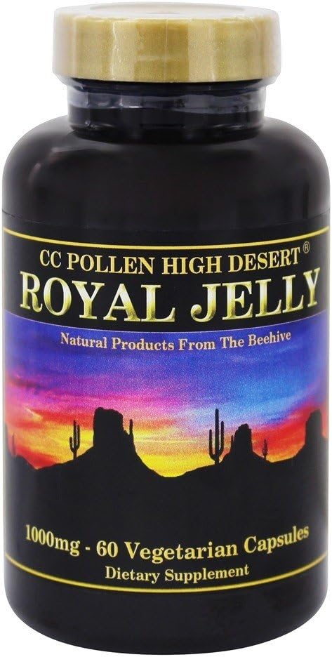 1000 mg C C Pollen Royal Jelly Capsules - 60 Count - Vegetarian Formula