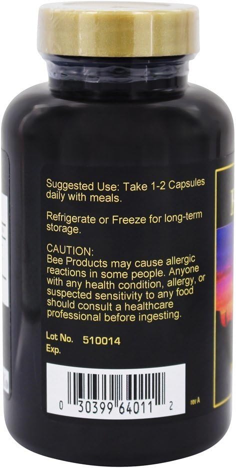 1000 mg C C Pollen Royal Jelly Capsules - 60 Count - Vegetarian Formula