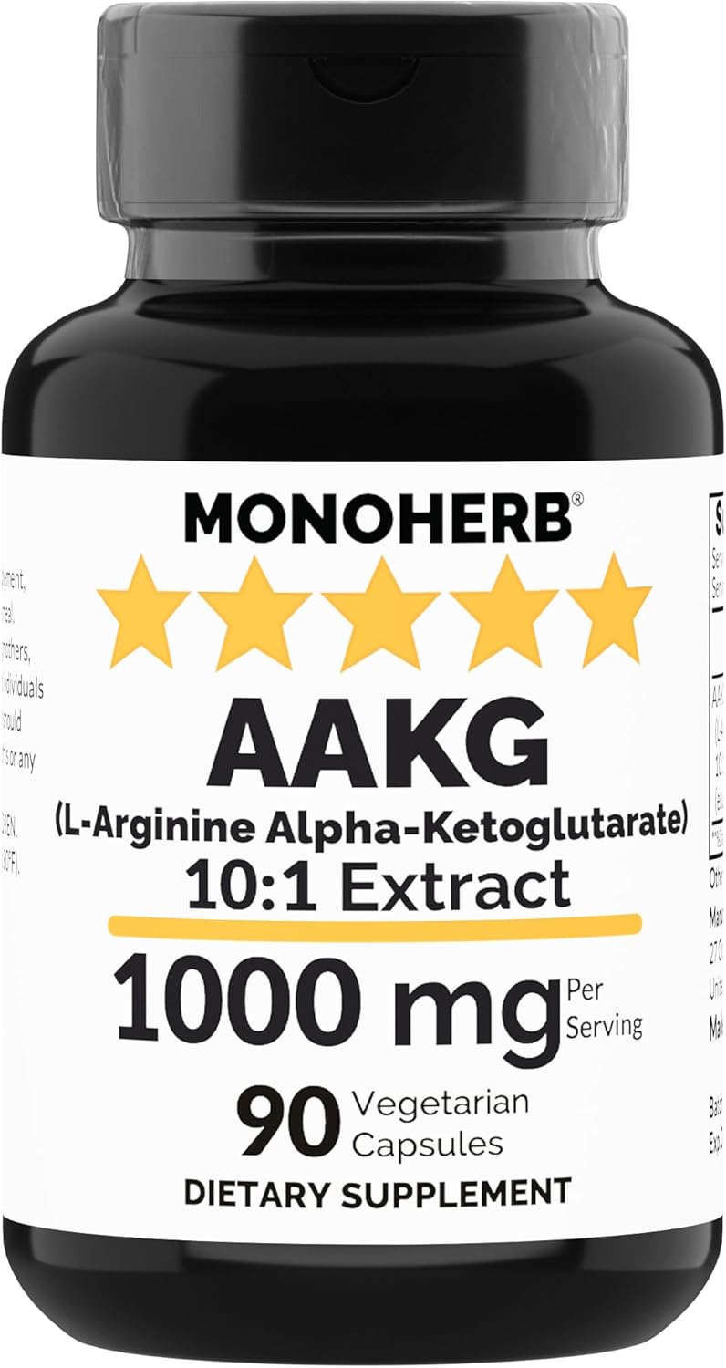 1000 mg L-Arginine Alpha-Ketoglutarate in 90 Vegetarian Capsules by MONOHERB