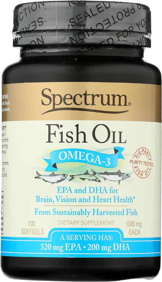 1000 mg Spectrum Essentials Fish Oil Softgels - Pack of 100