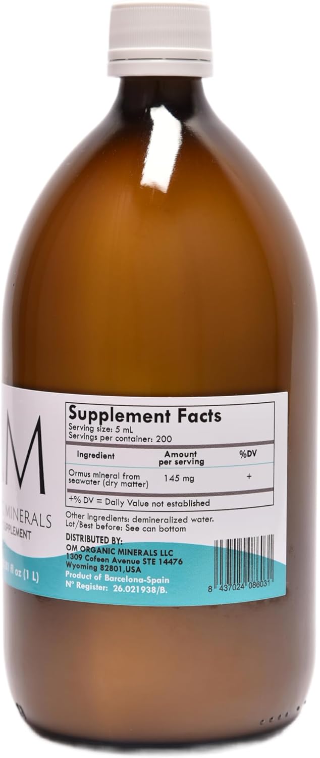1000 mL OM Organic Minerals Ormus Concentrate for Sea Water Trace Elements - Premium Marine Ormus Supplement