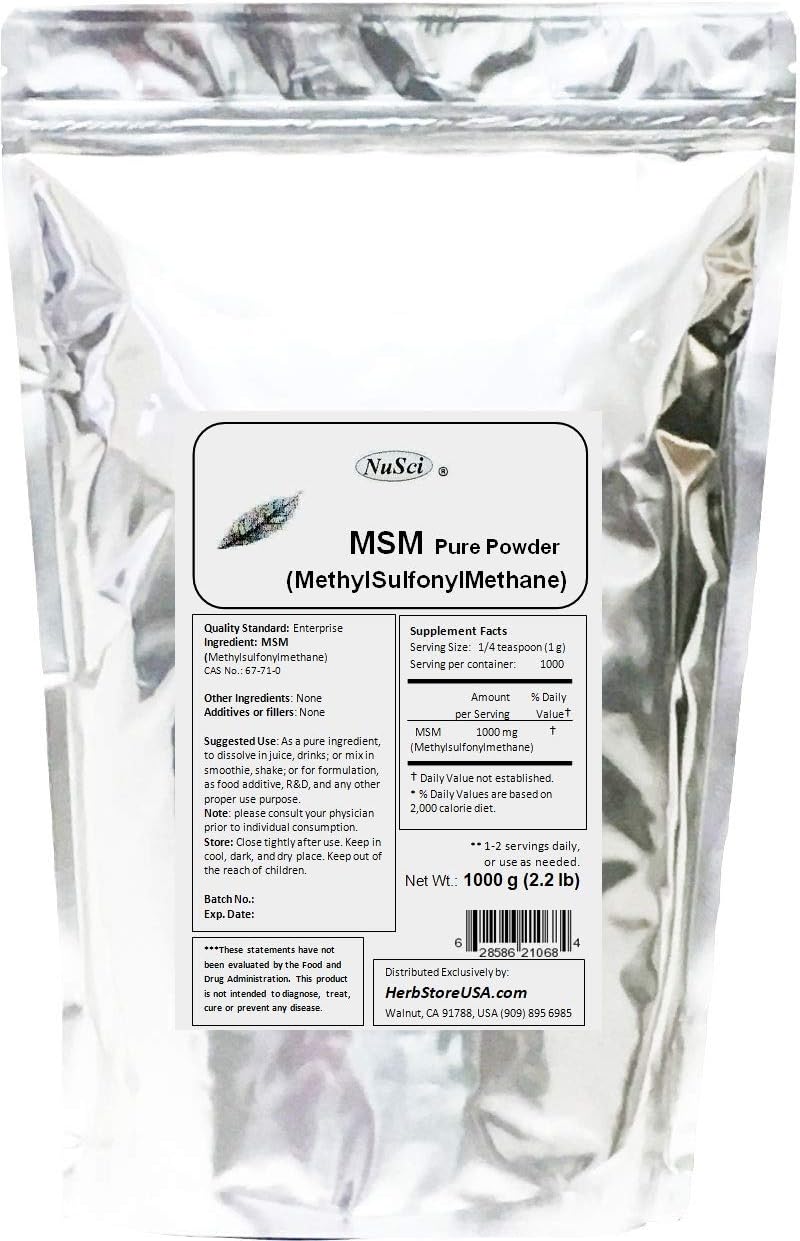 1000g NuSci MSM Methylsulfonylmethane Pure Powder Supplement