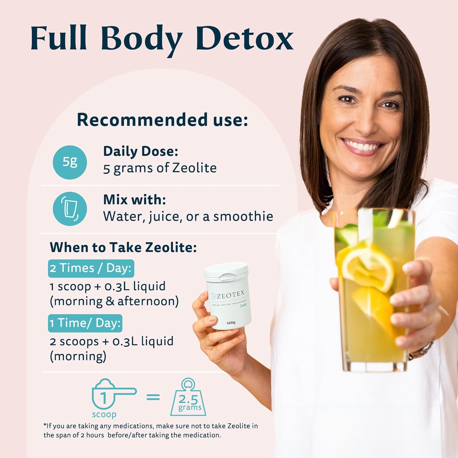 1000g Zeotex Zeolite Powder for Full Body Detox Cleanse - Micronized Zeolite Toxin Remover for Food and Juice Detox