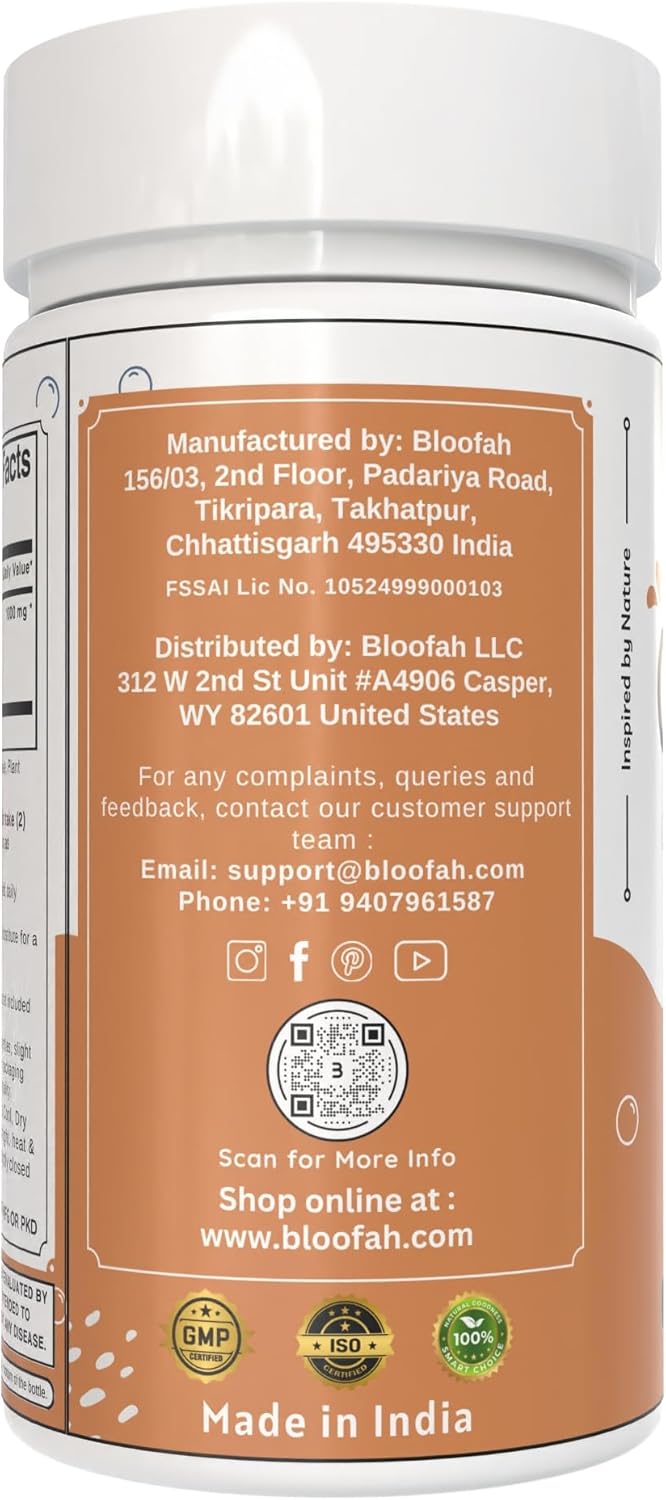 1000mg Bloofah Ginseng Capsules - Panax Ginseng Herbal Supplement for Daily Energy and Wellness - Non-GMO, Gluten-Free (180 Count)