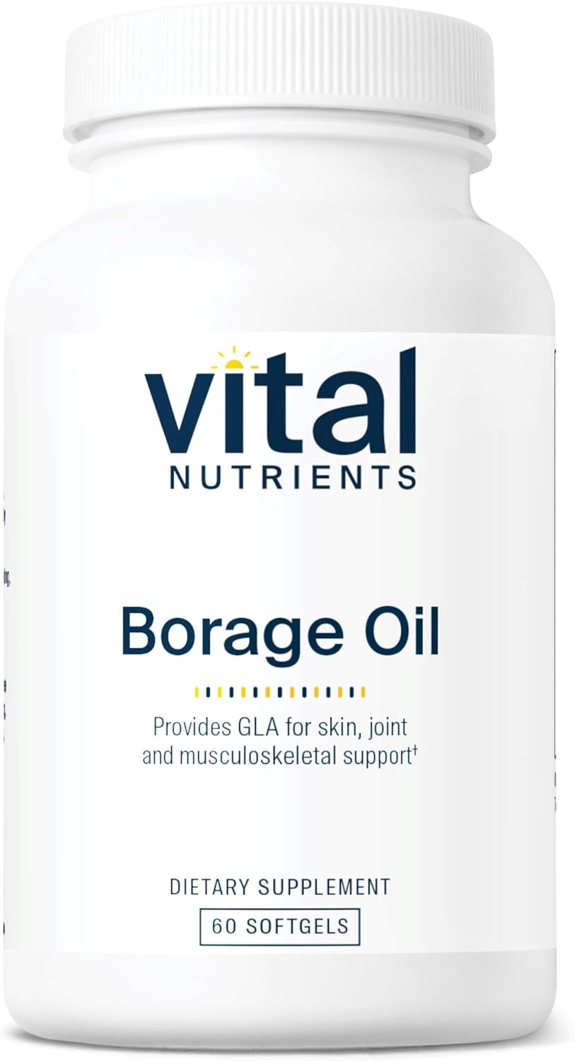 1000mg Borage Oil Softgels | High GLA Omega-6 Supplement | Antioxidant for Skin & Joints | Non-GMO | 60 Count