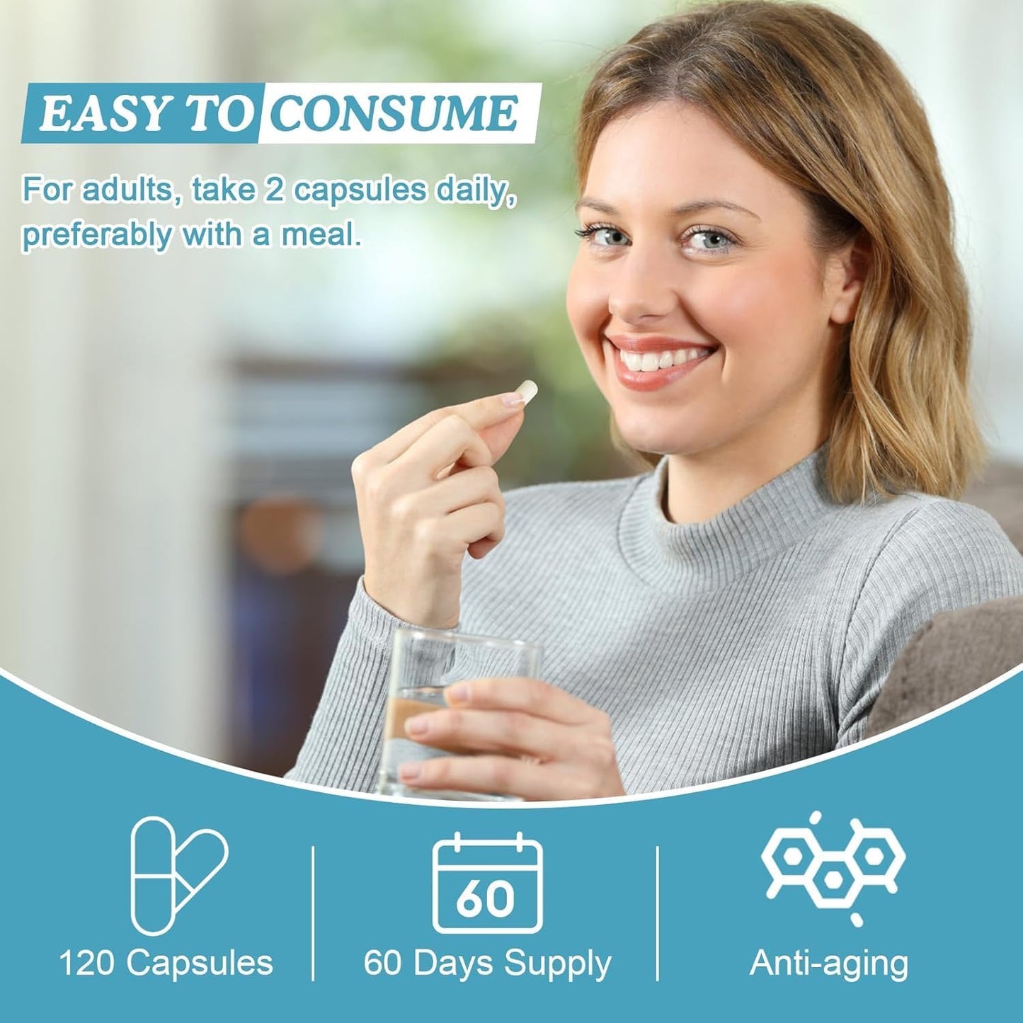 1000mg Bovine Colostrum Capsules with Lactoferrin - Immune Support & Muscle Recovery Supplement - 120 Capsules for Gut Health, Hair Growth, Gluten-Free & Non-GMO