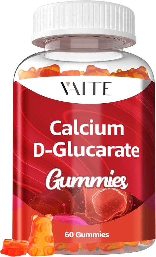 1000mg Calcium D-Glucarate Gummies for Hormone Balance & Menopause Support - Vegan & Non-GMO, 60 Chewables