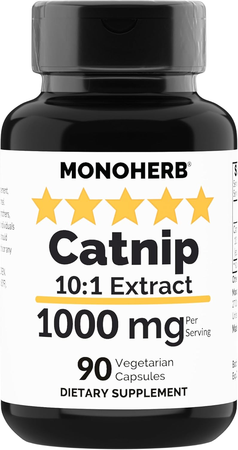 1000mg Catnip Extract Capsules - 90 Vegetarian Capsules by MONOHERB
