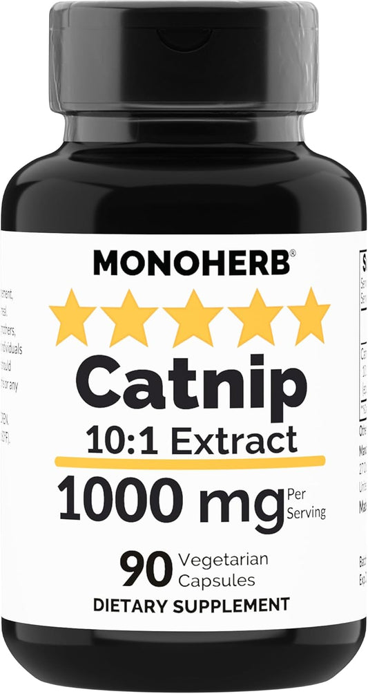 1000mg Catnip Extract Capsules - 90 Vegetarian Capsules by MONOHERB