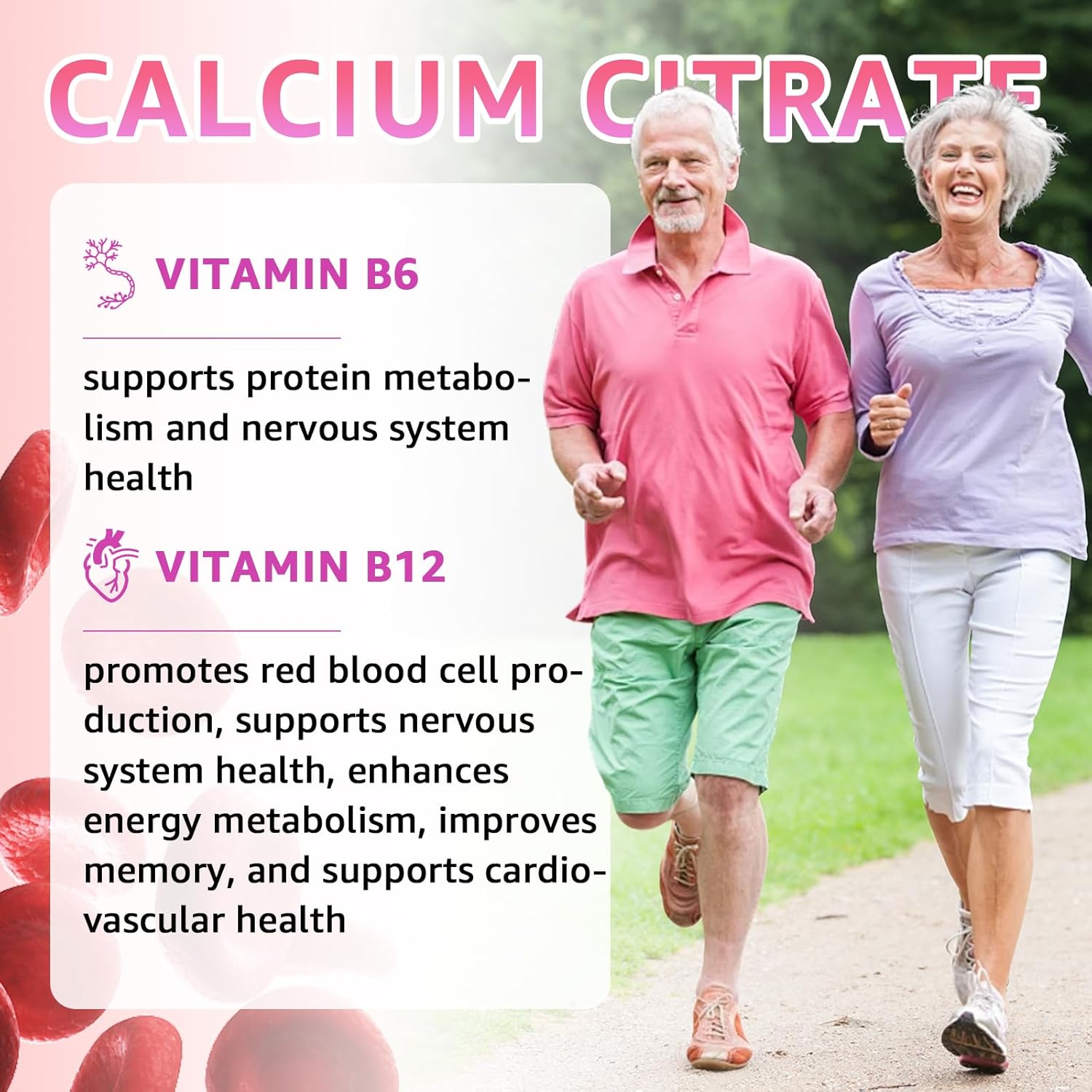 1000mg Chewable Calcium Citrate Gummies with Vitamin D3, K2, B6, B12, Magnesium, Zinc - Bone, Muscle, Joint Health, Immunity, Memory - Strawberry Flavor, 60 Count, Sugar-Free, Gluten-Free, Vegetarian
