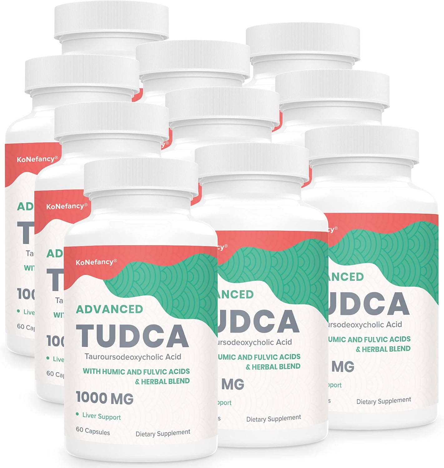 1000mg KoNefancy TUDCA Liver Supplements - 600 Vegan Capsules with Milk Thistle, Fulvic & Humic Acid for Liver & Digestive Health