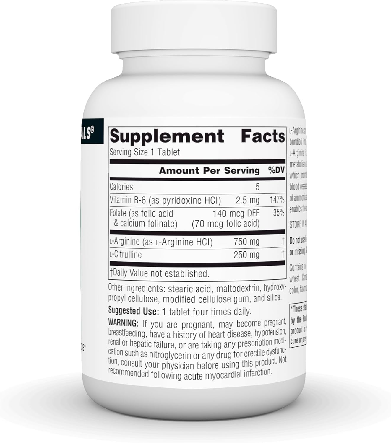 1000mg L-Arginine L-Citrulline Complex Supplement - 60 Tablets by Source Naturals