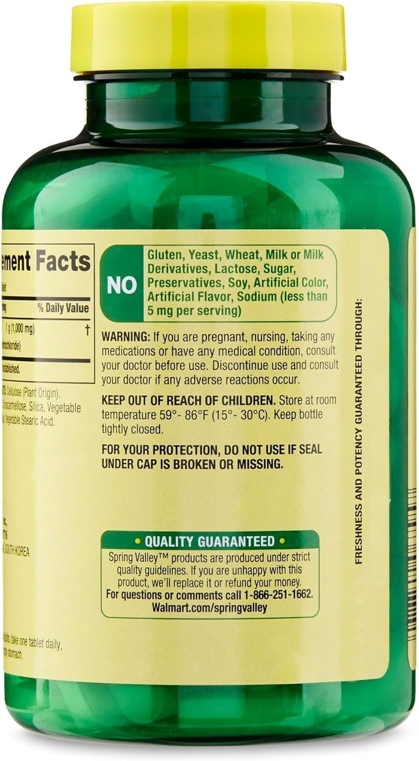 1000mg L-Lysine Tablets - 100 Ct, Spring Valley Supplement + Guide