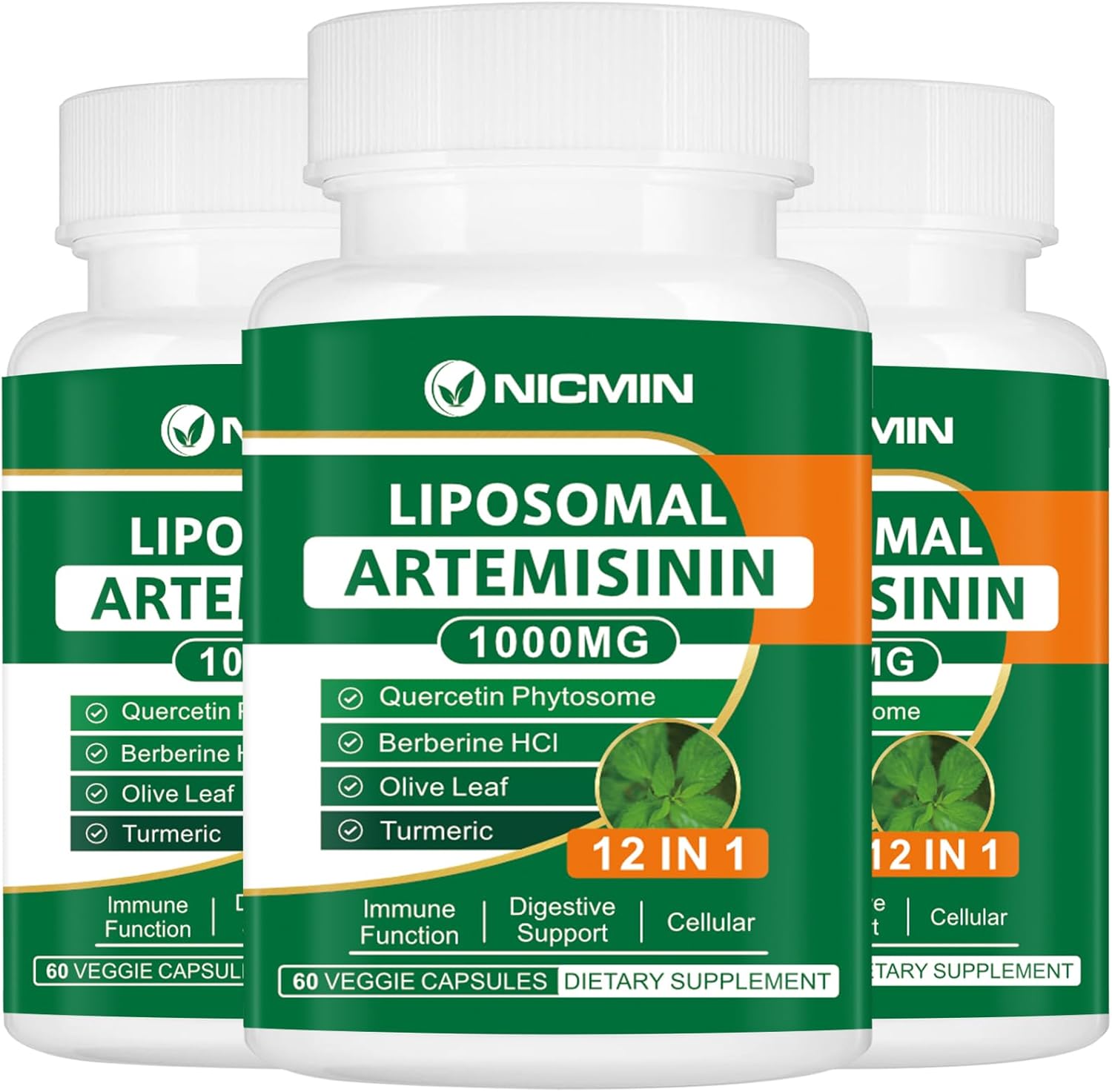 1000mg Liposomal Artemisinin Supplement with Quercetin Phytosome for Maximum Antioxidant Absorption - 180 Capsules