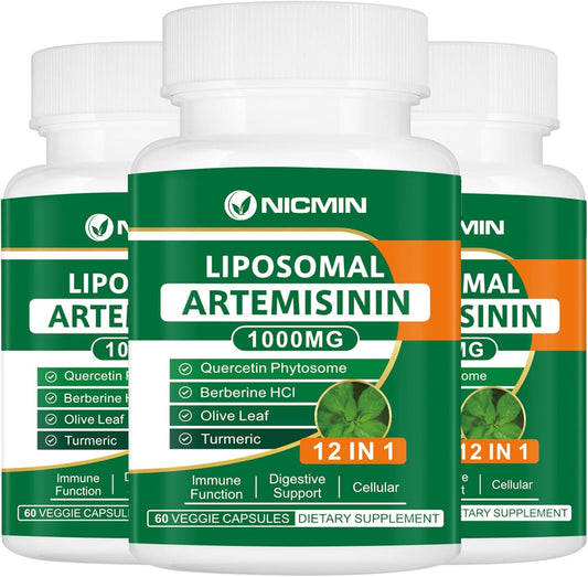 1000mg Liposomal Artemisinin Supplement with Quercetin Phytosome for Maximum Antioxidant Absorption - 180 Capsules