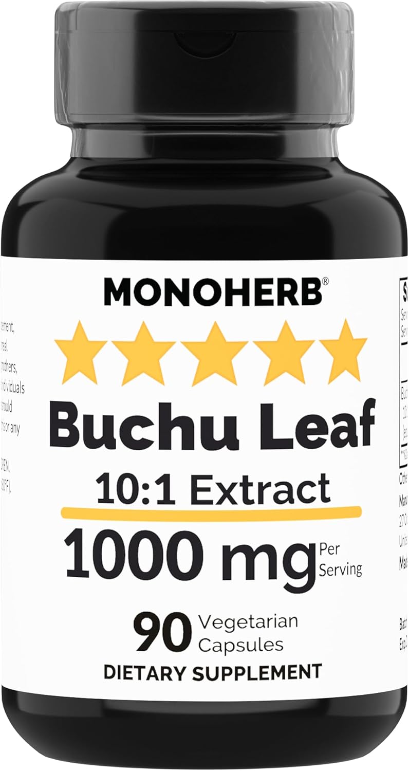 1000mg MONOHERB Buchu Leaf Extract - 90 Vegetarian Capsules for Natural Wellness