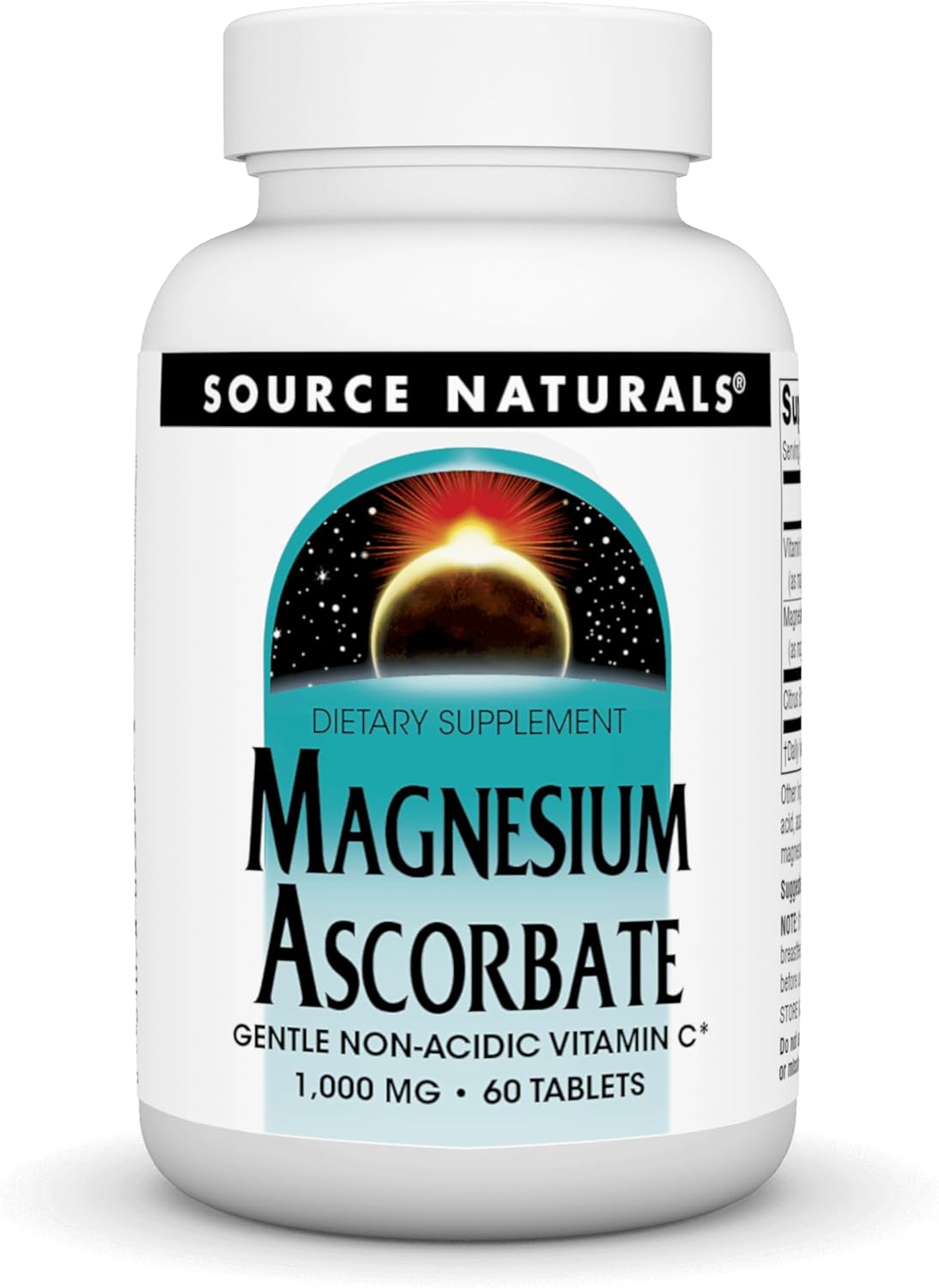 1000mg Non-Acidic Vitamin C Tablets with Magnesium Ascorbate - 60 Count by Source Naturals
