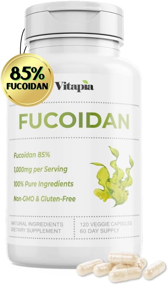 1000mg Pure Fucoidan Brown Seaweed Extract Capsules for Immune & Cellular Health - 120 Vegan Capsules - Non-GMO & Gluten-Free