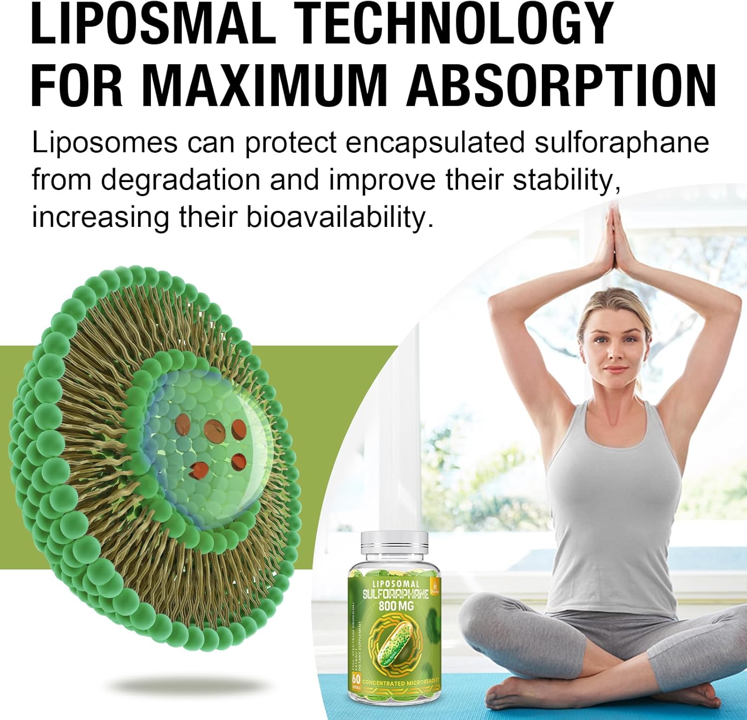 1000mg Rosmolo Liposomal Palmitoylethanolamide + 800mg Dual-Delivery Liposomal Sulforaphane for Enhanced Absorption