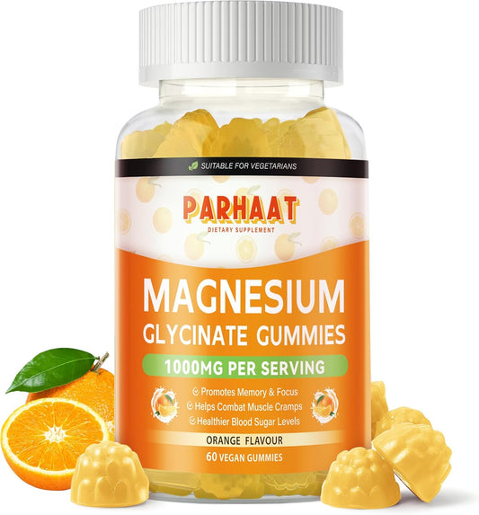 1000mg Sugar-Free Magnesium Glycinate Gummies with Vitamin D, B6, CoQ10 for Calm Mood & Sleep Support - 60 Orange Gummies - BoostGo Australia