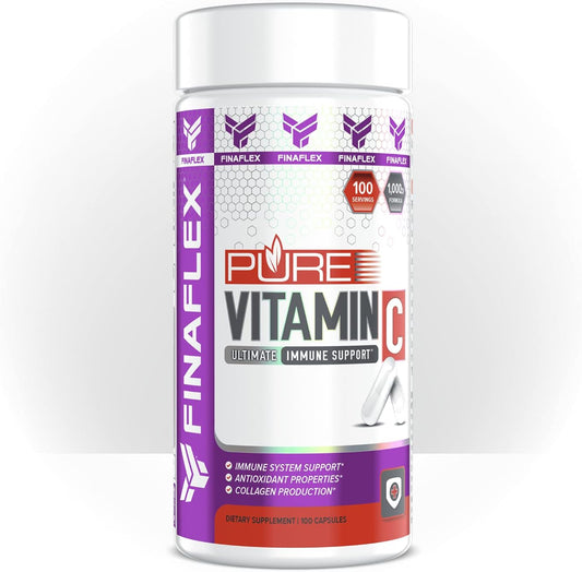 1000mg Vitamin C Capsules for Immune System & Collagen Support - 100 Servings