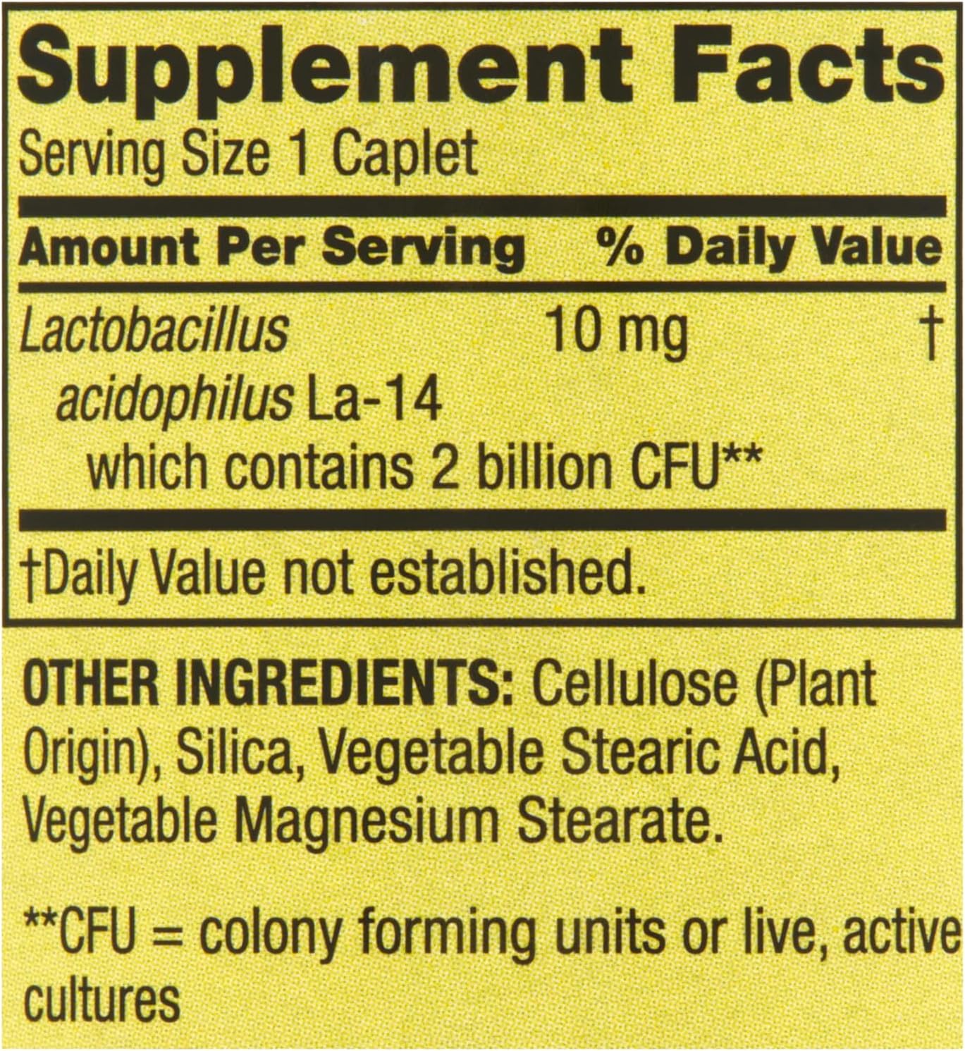100ct Schmidt Empire Spring Valley Probiotic Acidophilus Supplement for Digestive Health