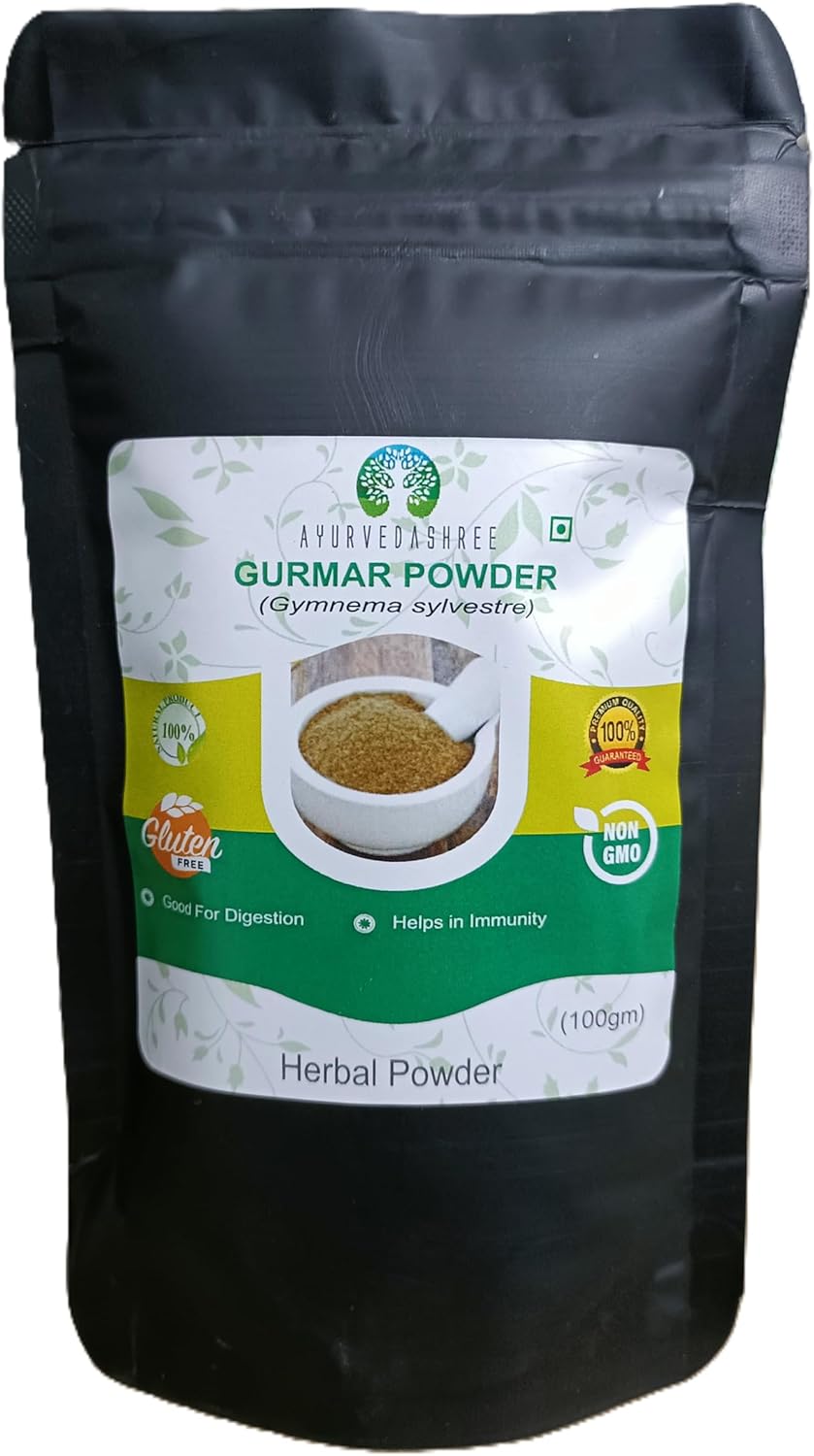100g Ayurvedashree Gurmar Powder - Gymnema Sylvestre Leaf Powder I Non GMO I Gluten-Free I Vegetarian